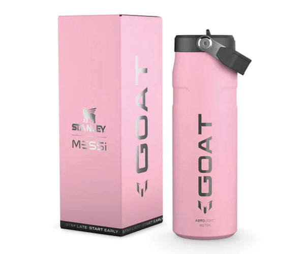 BOTELLA FLIP STRAW AEROLIGHT PINK MESSI X STANLEY 710 ML