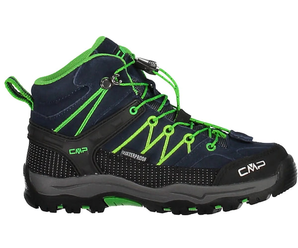 Botín CMP Rigel Mid Niño Azul Verde Impermeable Trekking
