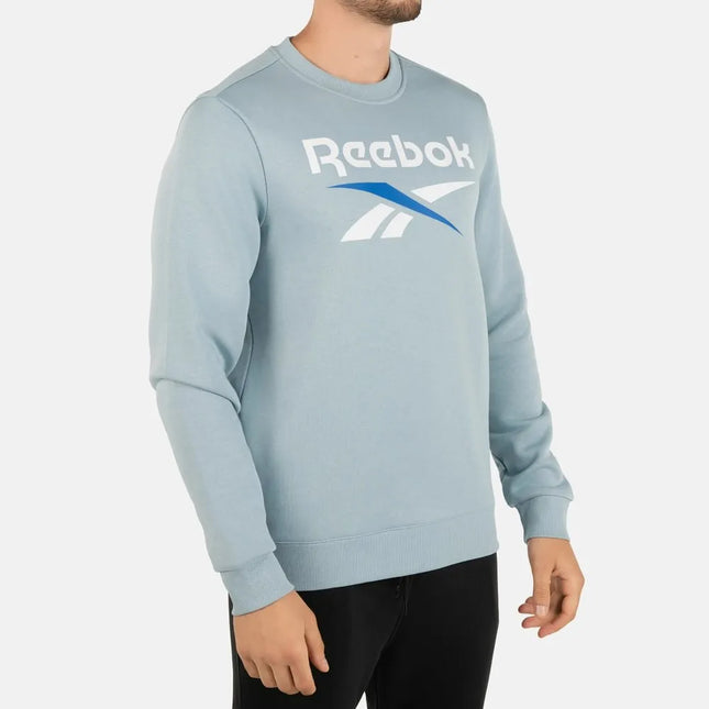 Polerón Reebok Identity Big Logo Fleece Crew Hombre Azul Suave