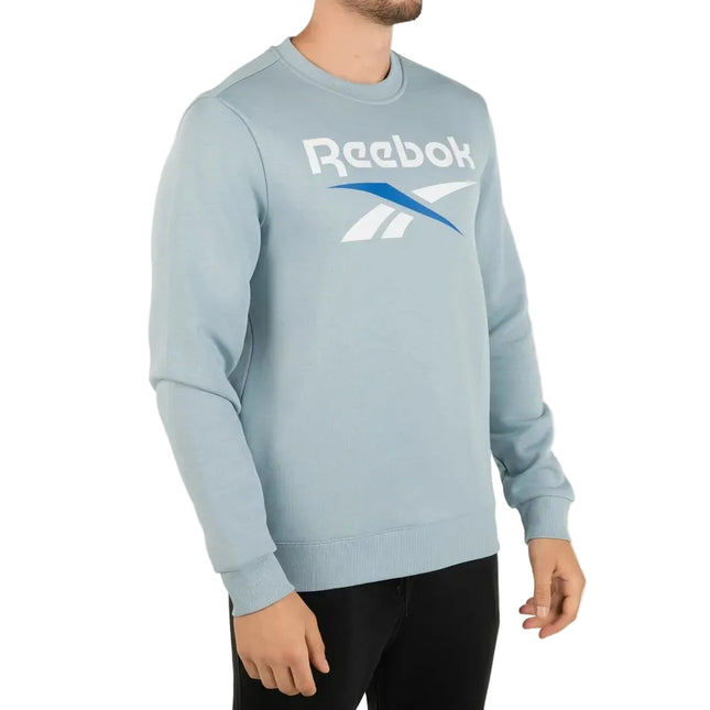 Polerón Reebok Identity Big Logo Fleece Crew Hombre Azul Suave