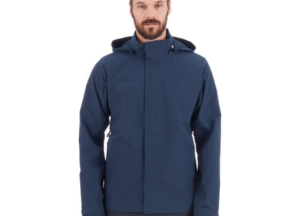 Chaqueta Mammut Trovat HS Hoodie Hombre Azul Marino Impermeable 10K