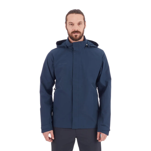 Chaqueta Mammut Trovat HS Hoodie Hombre Azul Marino Impermeable 10K