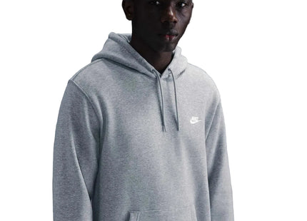 Polerón Nike Club Hombre Con Gorro Fleece Gris