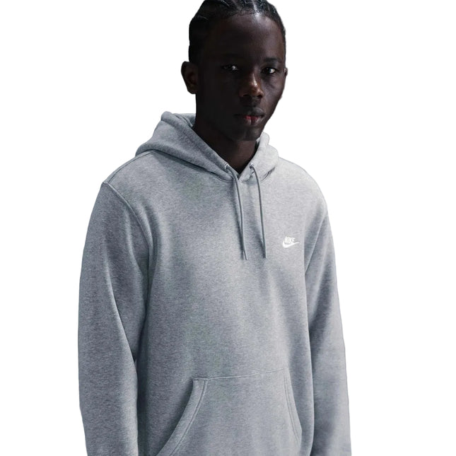 Polerón Nike Club Hombre Con Gorro Fleece Gris