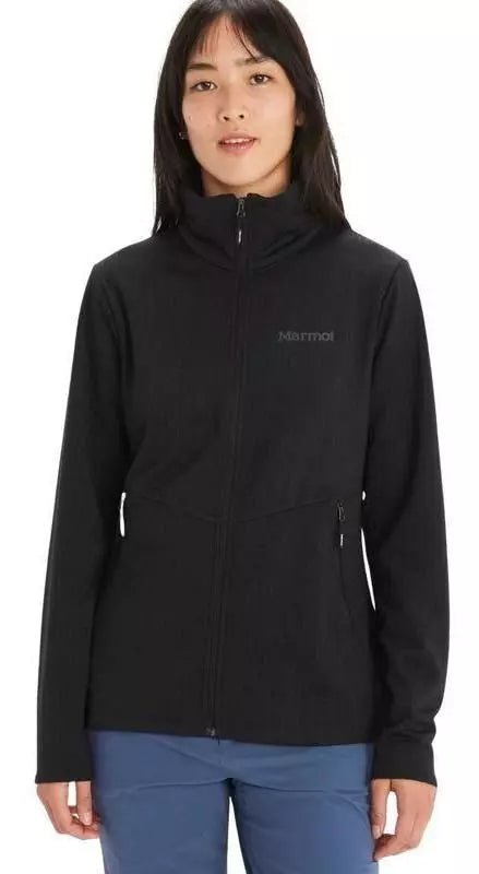 Polar Marmot Leconte Fleece Mujer Negro Cierre Completo