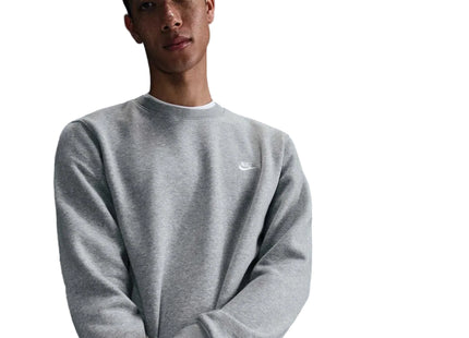 Polerón Nike Crewneck Fleece Hombre Cuello Redondo Gris