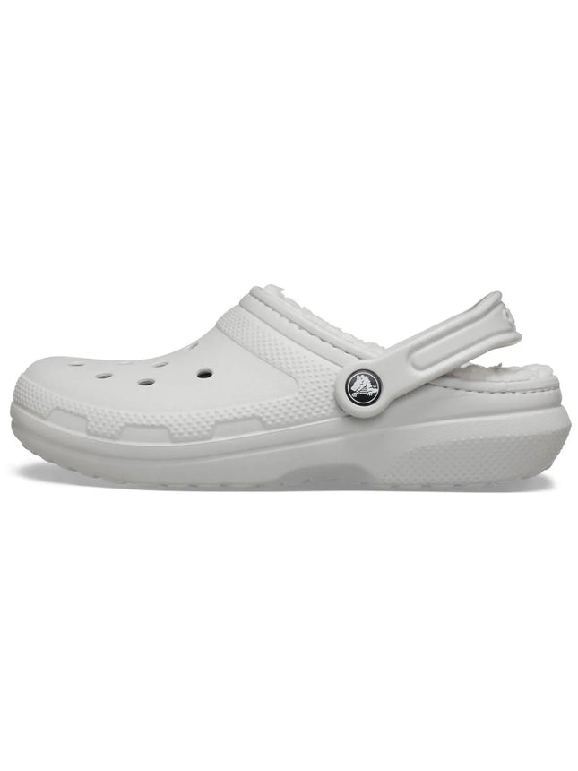 Zueco Crocs Classic Lined Clog Unisex Gris Forrado Peluche