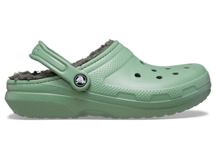 Zueco Crocs Classic Lined Clog Unisex Verde Forrado Peluche