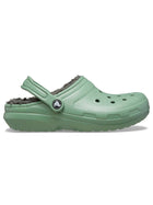Zueco Crocs Classic Lined Clog Unisex Verde Forrado Peluche