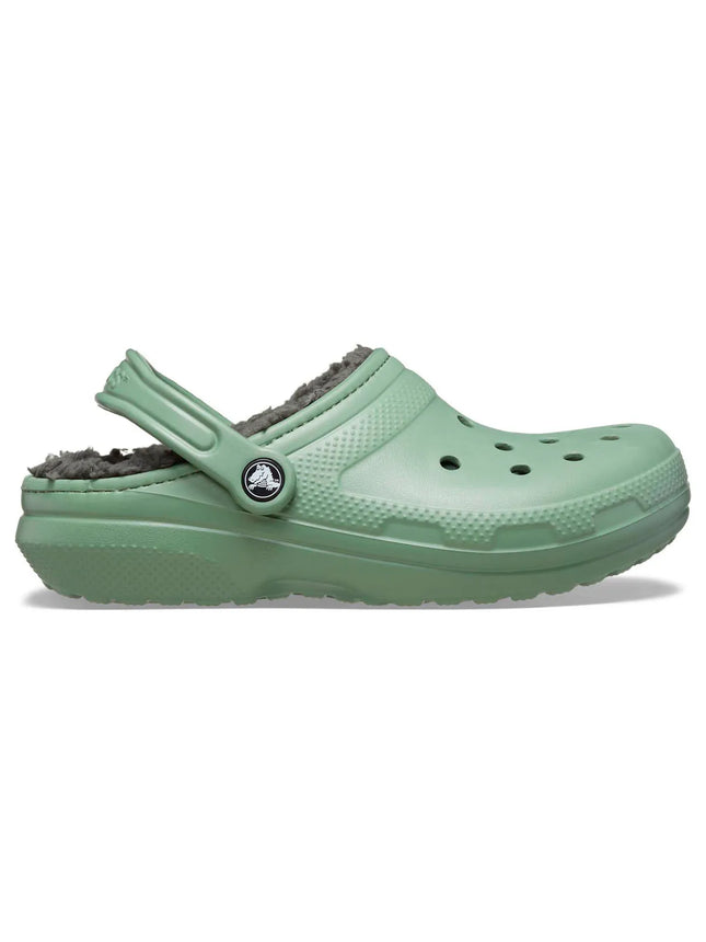 Zueco Crocs Classic Lined Clog Unisex Verde Forrado Peluche