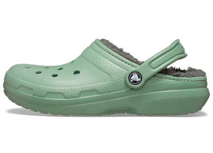 Zueco Crocs Classic Lined Clog Unisex Verde Forrado Peluche