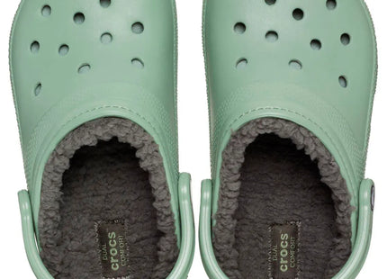 Zueco Crocs Classic Lined Clog Unisex Verde Forrado Peluche