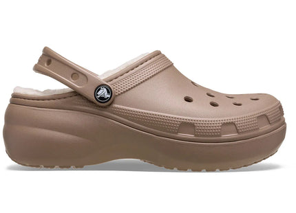 Zueco Crocs Classic Lined Platform Mujer Café Plataforma Forrado