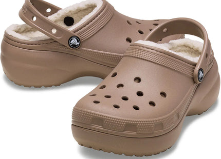 Zueco Crocs Classic Lined Platform Mujer Café Plataforma Forrado
