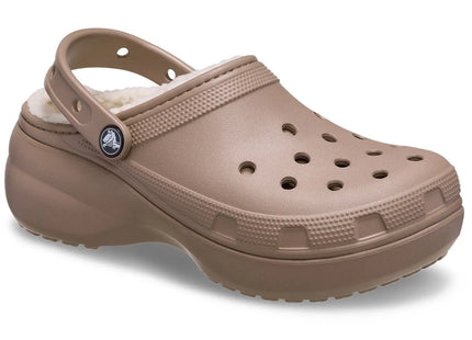 Zueco Crocs Classic Lined Platform Mujer Café Plataforma Forrado