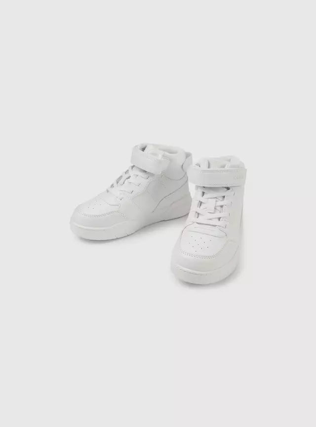 Zapatilla Alta Retro Colloky Niño Niña Blanca Velcro