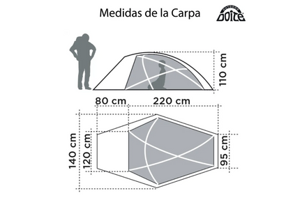Carpa Doite New Himalaya 2 Personas- 2,7 kg 4 estaciones