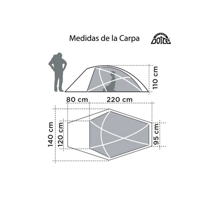 Carpa Doite New Himalaya Para 2 Personas Amarilla- Excursiones Trekking
