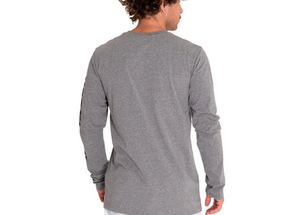 Polera Caterpillar Trademark Banner Hombre Gris Manga Larga