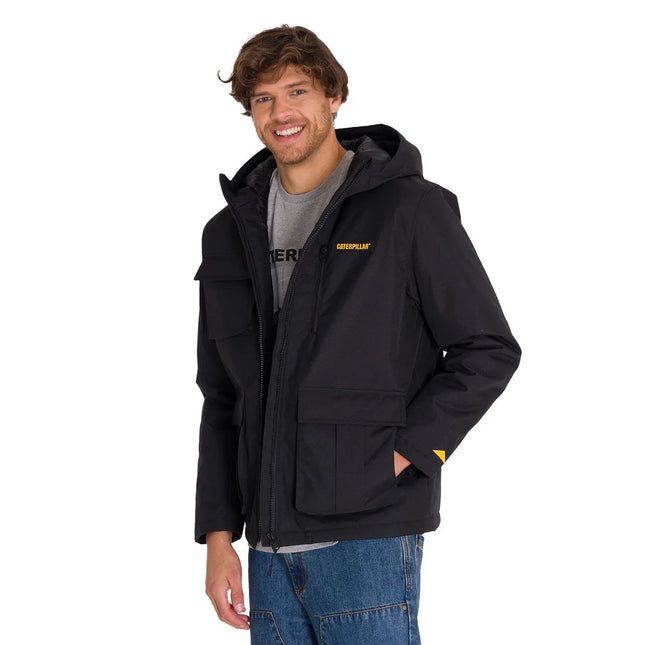 Chaqueta Caterpillar Heavyweight Hooded Hombre Negro Acolchada