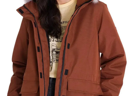 Parka Caterpillar Mediumweight Faux Fur Mujer Terracota Reciclada