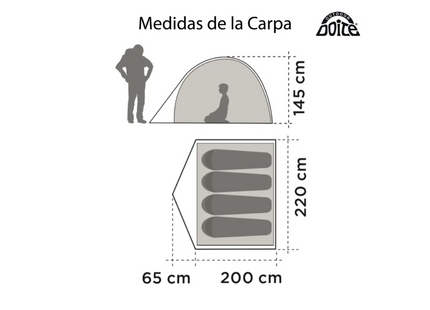 Carpa Doite Andina XR4 4 Personas Trekking Camping