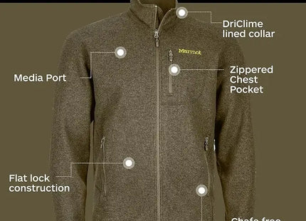 Polar Marmot Drop Line Hombre Verde Musgo Minkfleece DriClime