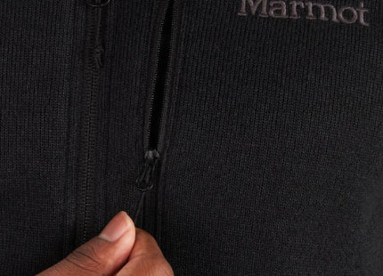 Polar Marmot Drop Line Hombre Negro Fleece Flatlock DriClime