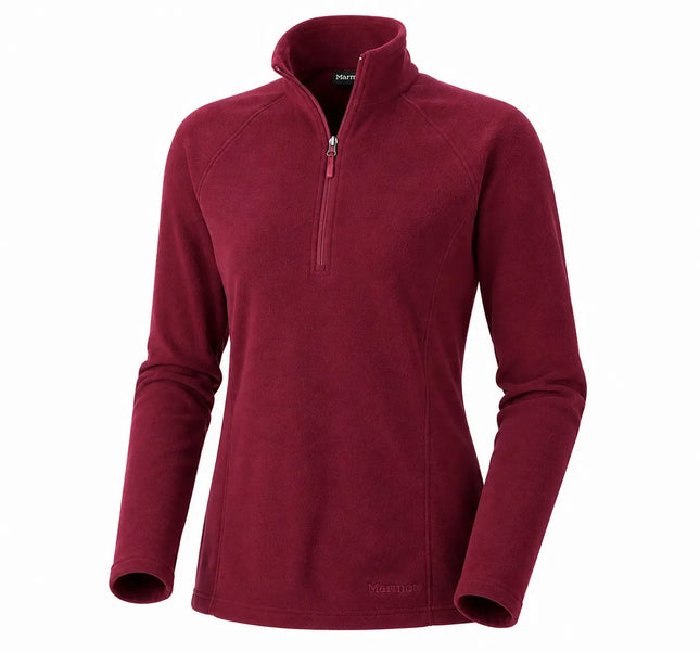 Polar Marmot Rocklin 1/2 Zip Mujer Claret Vino Fleece 100Wt