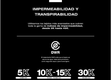 Chaqueta DC Tundra Snow Hombre Negro 15K Profill Weather Defense