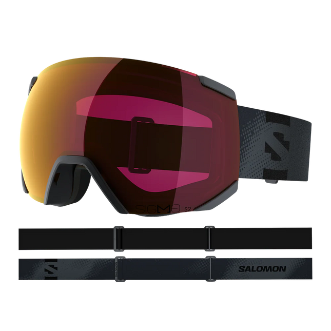 Antiparras Nieve Salomon Radium Sigma Ebony Rojo Cat 2 Ski Snowboard