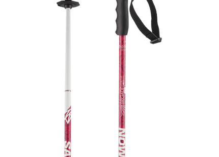 Bastón Ski Niño Salomon Brigade Jr Rosado Aluminio Junior