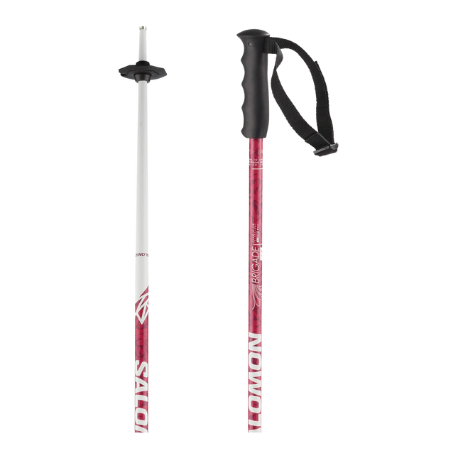 Bastón Ski Niño Salomon Brigade Jr Rosado Aluminio Junior