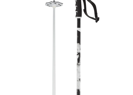 Bastón Ski Salomon Steep Blanco Negro Aluminio Arandela Freeride