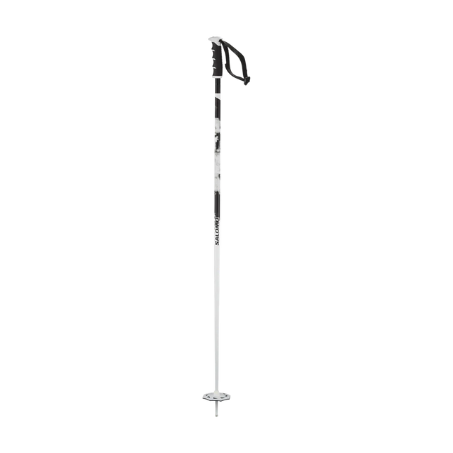 Bastón Ski Salomon Steep Blanco Negro Aluminio Arandela Freeride