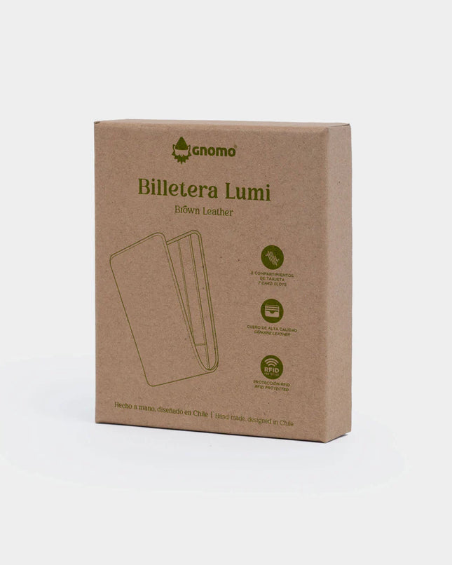 Billetera Gnomo Lumi De Cuero Con Porta Tarjetas Color Cuero Cafe
