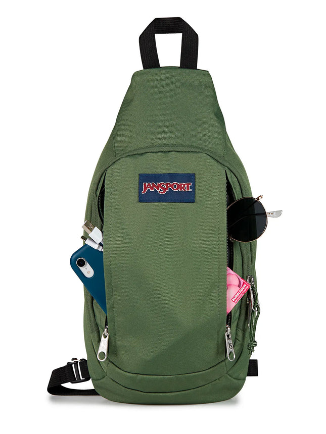 Bolso Sling Jansport Move 6L Verde Oliva Cruzado Urbano