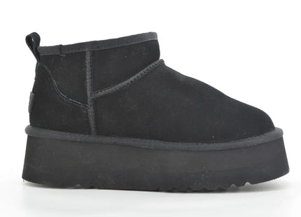 Bota Due Verona Low Plataforma Niña Negro Cuero EVA Invierno