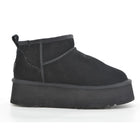 Bota Due Verona Low Plataforma Niña Negro Cuero EVA Invierno
