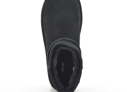 Bota Due Verona Low Plataforma Niña Negro Cuero EVA Invierno