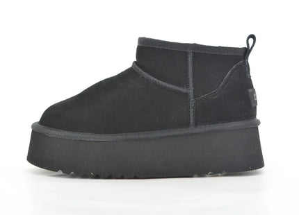 Bota Due Verona Low Plataforma Niña Negro Cuero EVA Invierno