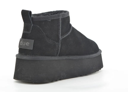 Bota Due Verona Low Plataforma Niña Negro Cuero EVA Invierno