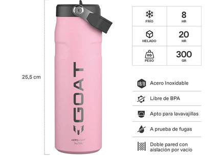 BOTELLA FLIP STRAW AEROLIGHT PINK MESSI X STANLEY 710 ML