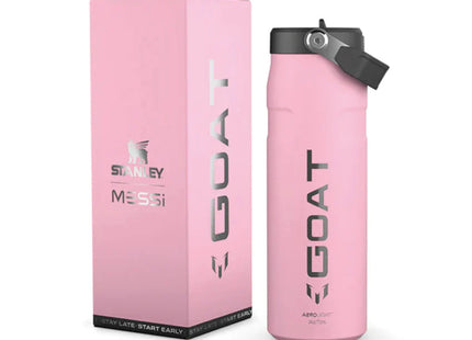BOTELLA FLIP STRAW AEROLIGHT PINK MESSI X STANLEY 710 ML