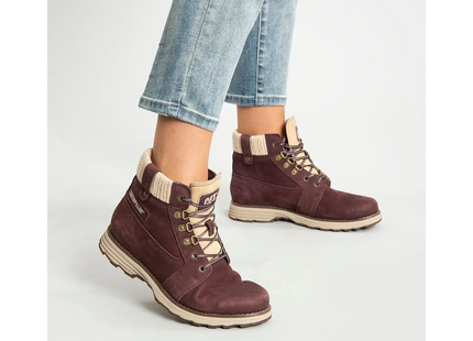 Botín Caterpillar Charli Mujer Café Cuero Nubuck Urbano