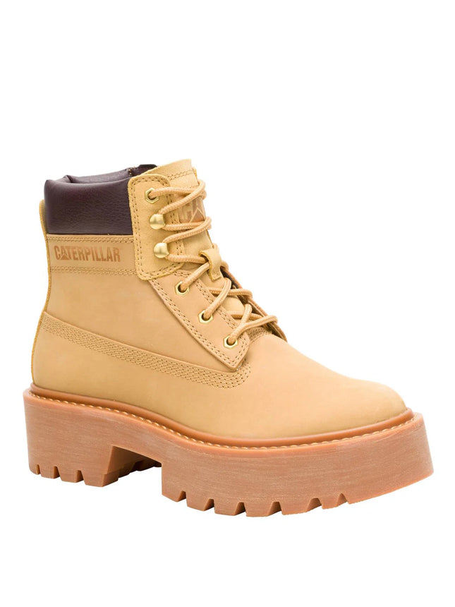 Botín Caterpillar Colorado Max Mujer Miel Cuero Urbano