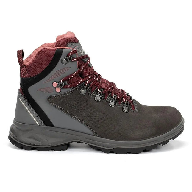 Botín Chiruca Taiga 07 GTX Mujer Gris Burdeos Trekking Impermeable