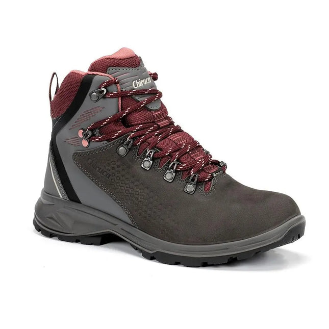 Botín Chiruca Taiga 07 GTX Mujer Gris Burdeos Trekking Impermeable
