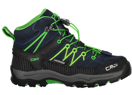 Botín CMP Rigel Mid Niño Azul Verde Impermeable Trekking