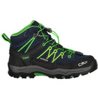 Botín CMP Rigel Mid Niño Azul Verde Impermeable Trekking